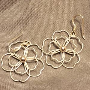 Silver flower earrings